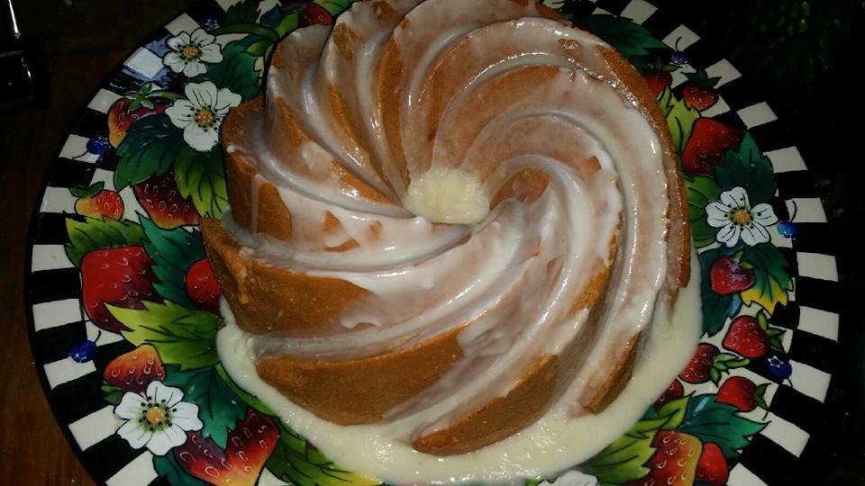 LEMON SOUR CREAM POUND CAKE WITH GLAZE